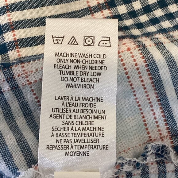 Old Ranch Cotton Plaid Smock Accent Sleeveless Button-Down Top Sz S #278G - Picture 9 of 9